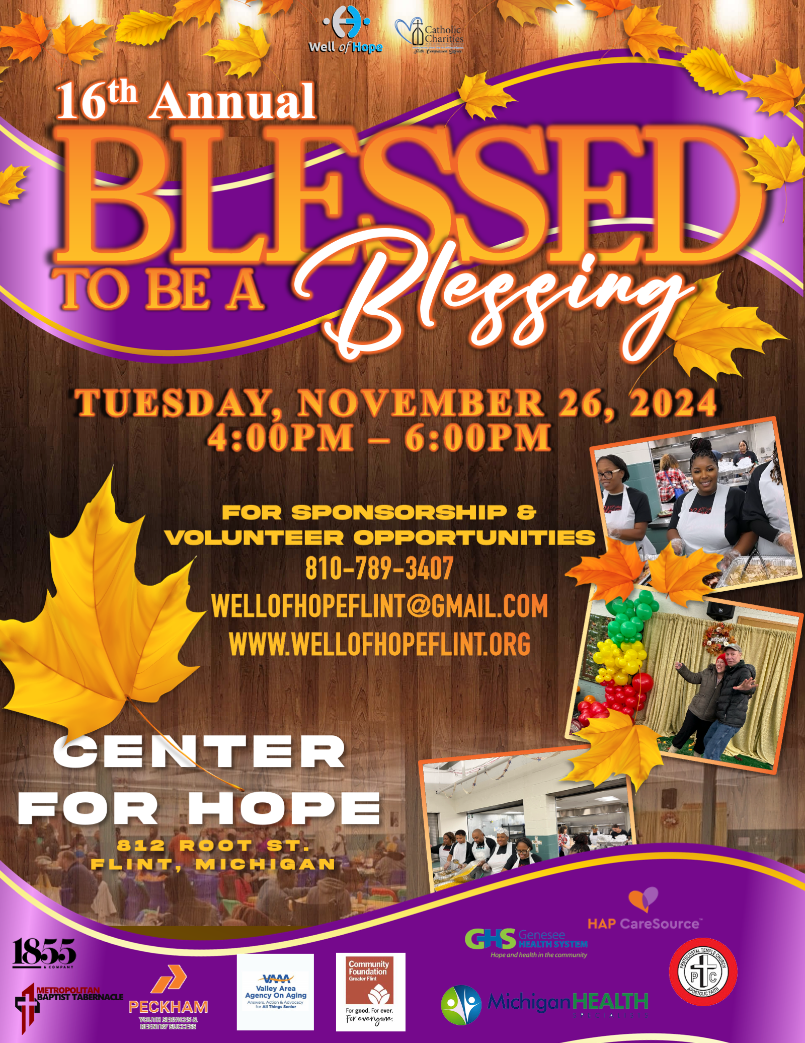 Flier for this year's 'Blessed to be a Blessing' Thanksgiving dinner.