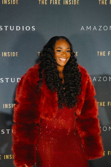 Claressa Shields at 'The Fire Inside' screening at Cinemark Flint West 14 on Sunday, Nov. 10, 2024.