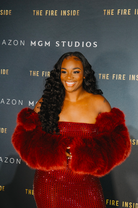 Claressa Shields at 'The Fire Inside' screening at Cinemark Flint West 14 on Sunday, Nov. 10, 2024.