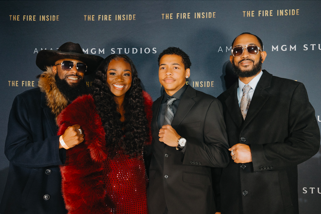 Claressa Shields and attendees at 'The Fire Inside' screening at Cinemark Flint West 14 on Sunday, Nov. 10, 2024.