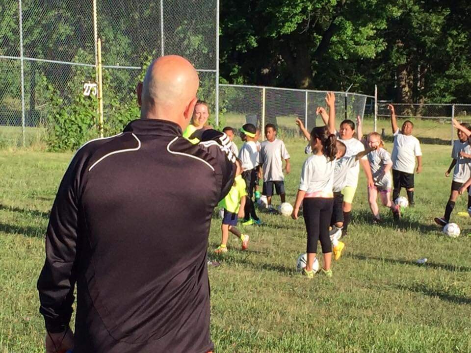 Photo of Flint Style Soccer giving young people techniques and life lessons from local legends